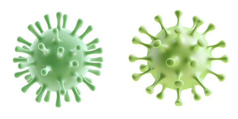 Virus illustration with spiky surface features. isolate on transparent background