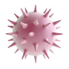 Microscopic representation of a spiky virus structure. isolate on transparent background