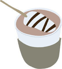 마시멜로가 들어있는 음료 초코 라떼