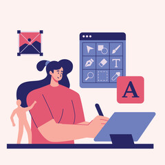 Illustration of an Designer Studio Font Creator