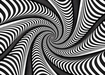 Hypnotic optical illusion spiral pattern black and white abstract art high resolution photo