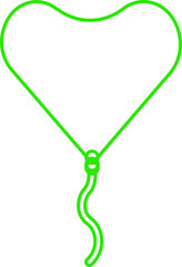 Birthday balloon vector icon in color line style celebration party decoration collection, heart and round balloon group, happy birthday symbol pack with stars