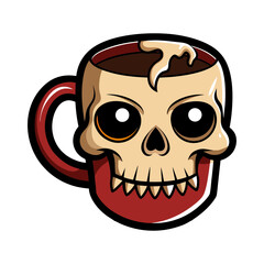 Fototapeta premium Halloween Cups. Flat vector clipart