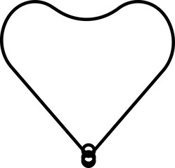 Birthday balloon vector icon in color line style celebration party decoration collection, heart and round balloon group, happy birthday symbol pack with stars