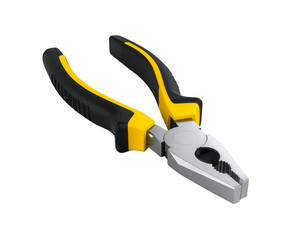 Pliers tool hand tool metal tool yellow tool black tool grip tool work on transparent background
