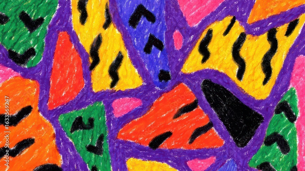Poster colorful abstract pattern with geometric shapes.