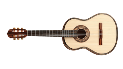 Acoustic guitar front viewTransparent background, PNG file