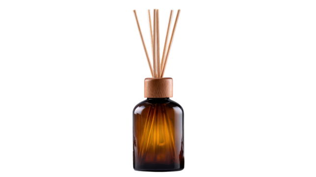 Aromatherapy diffuser with glass bottleTransparent background, PNG file