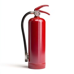 Obraz premium A vibrant, eye-catching fire extinguisher standing upright, ready for emergencies. Its bold red color signifies safety and immediate response