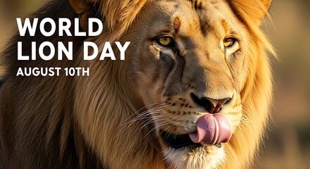 Majestic lion celebrates world lion day august 10th