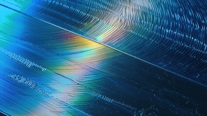 Abstract Blue Metal Surface with Radiant Light Reflections