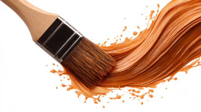 Paint spatter around brush is minimal on white