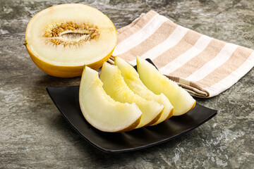 Sweet juicy ripe melon slices