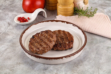 Grilled beef burger cutlet minced meat