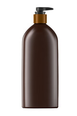 Displaying a salon-size shampoo or conditioner bottle.