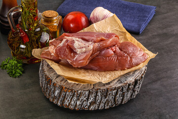 Raw uncooked turkey thigh fillet