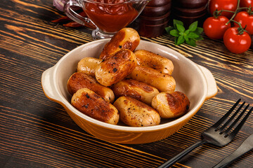 Roasted chicken mini sausages for breakfast