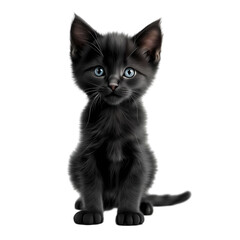 Fototapeta premium black cat on white background