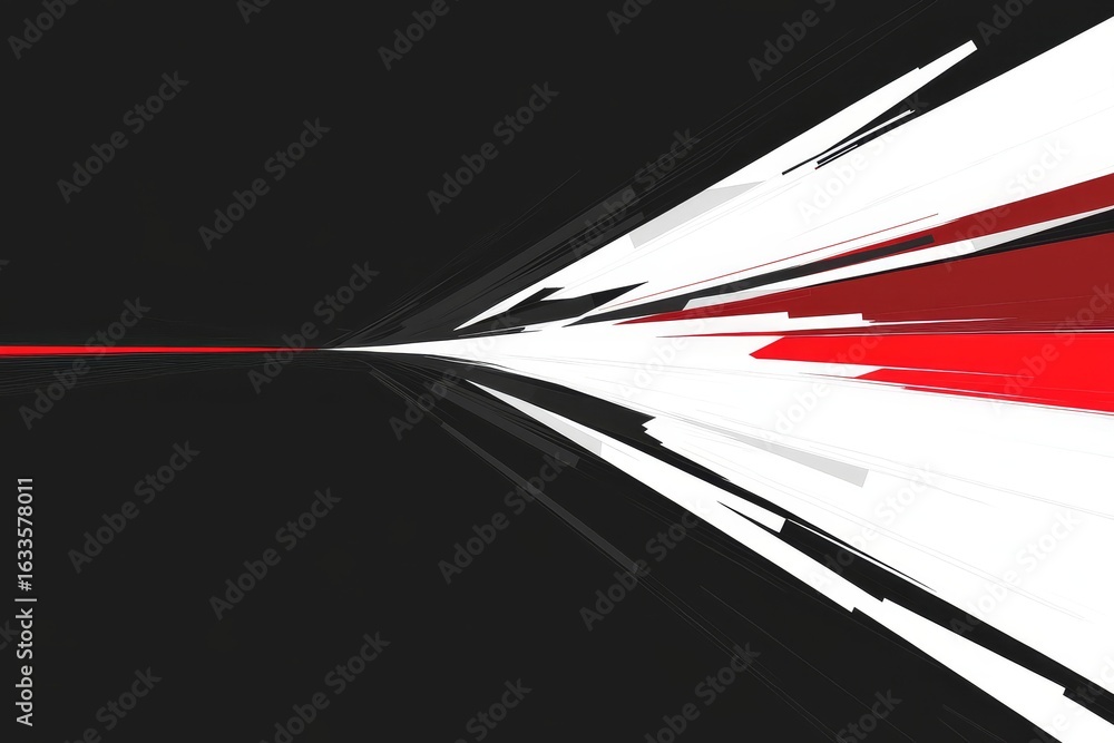 Poster abstract design with dynamic lines and vibrant colors.