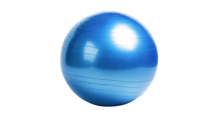 Blue exercise ball for stretching Transparent background, PNG file