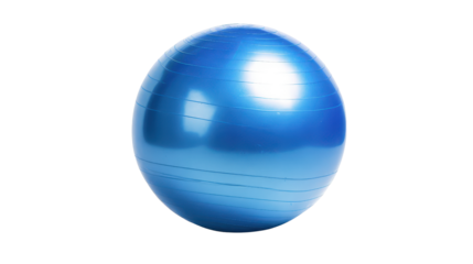 Blue exercise ball for stretching Transparent background, PNG file