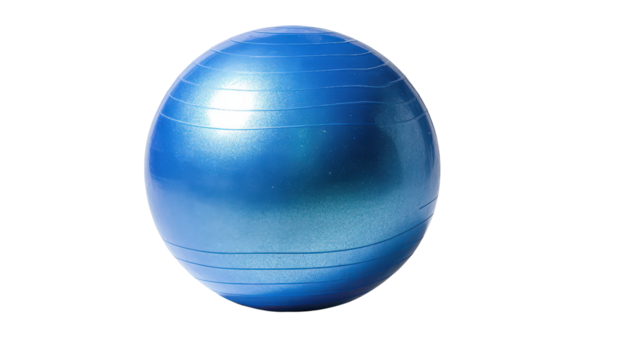 Blue Pilates ball with shadow Transparent background, PNG file - Powered by Adobe