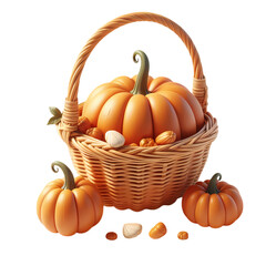 pumpkins in basket