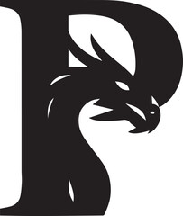 Black dragon head graphic design mythical creature fantasy