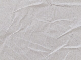 Crumpled white recycled craft paper texture with detailed surface. Cream paper. Crumpled white...