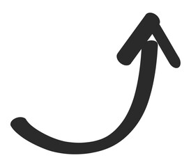 右上がりに上昇している黒い矢印のアイコン