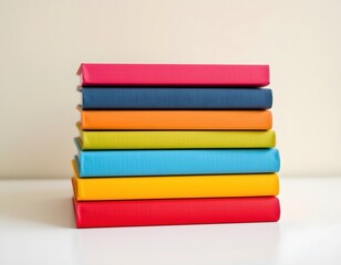 Colorful Stack Books Light Background