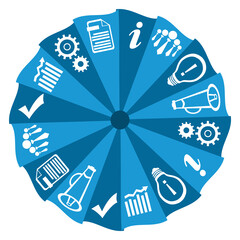 Business Symbols Triangle Blue Circular Element