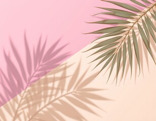 Obraz premium Tropical Palm Leaves Gradient Background