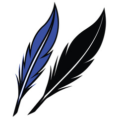 Obraz premium Blue and Black Feather Set