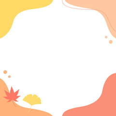 もみじとイチョウの秋フレーム