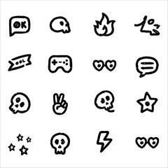 Monochrome Icon Bundle – Vector Line Illustrations for Creative Use