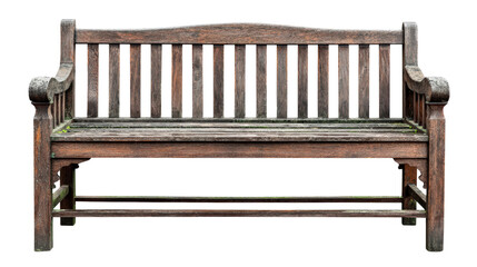 Classic wooden garden bench Transparent background, PNG file