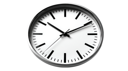 Clock face icon with minute and hour hands Transparent background, PNG file