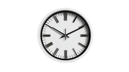 Clock icon with modern design Transparent background, PNG file