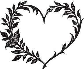 Obraz premium Floral Wreath & Border Line Art Set 