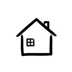 Simple House Icon: A minimalist house icon, symbolizing home, shelter, and the essence of domesticity in a clean, modern design.