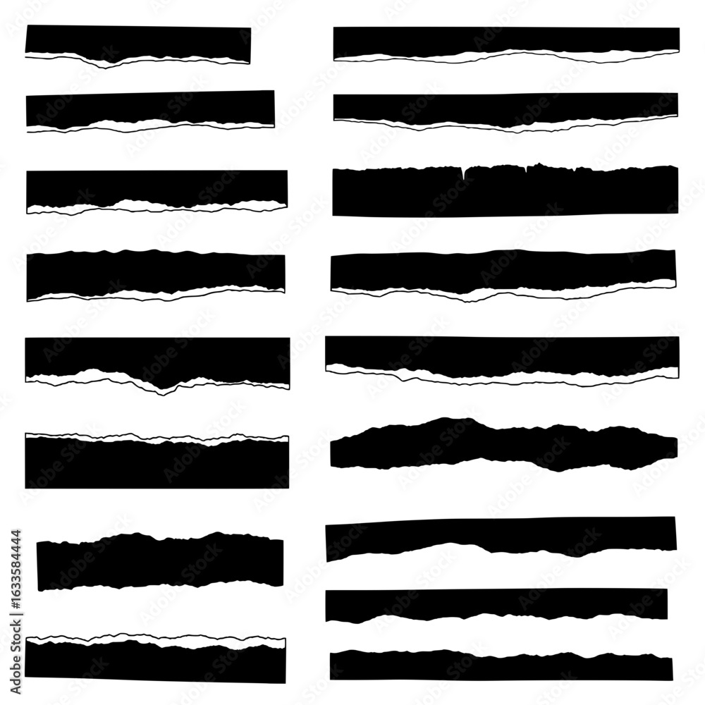 Poster torn edges texture: the graphic resources showcasing a collection of torn edges in various shapes an
