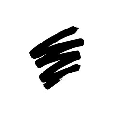 Abstract Brushstroke: A bold, black brushstroke, a dynamic splash of ink against a clear field, perfect for adding a touch of raw, expressive artistry.