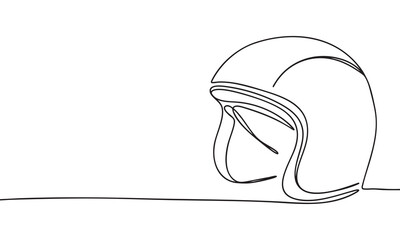 Helmet single line drawing