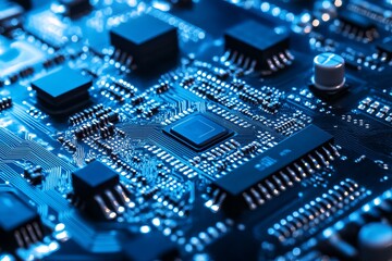 Obraz premium Close-up of intricate circuit board with components (4)