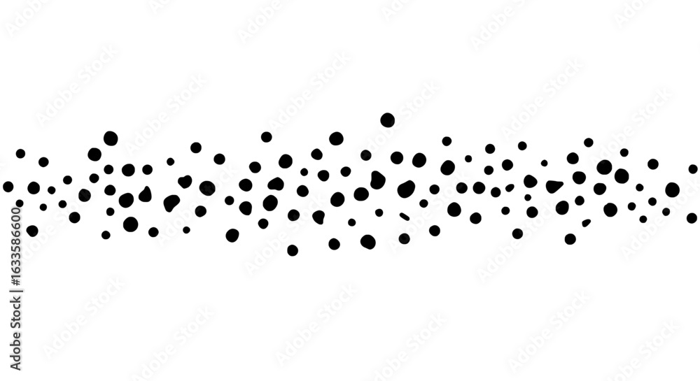 Poster dots in a row: a visually striking arrangement of meticulously placed dark dots creates a sense of b