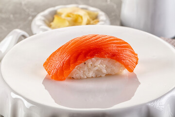 Japanese cuisine - sushi with salmon