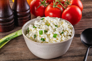 Cottage cheese with green onion