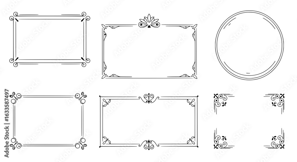 Poster elegant frame collection: a refined compilation of various delicate frames, meticulously crafted wit