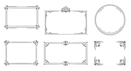 Elegant Frame Collection: A refined compilation of various delicate frames, meticulously crafted with intricate detailing and offering a sophisticated visual appeal. 